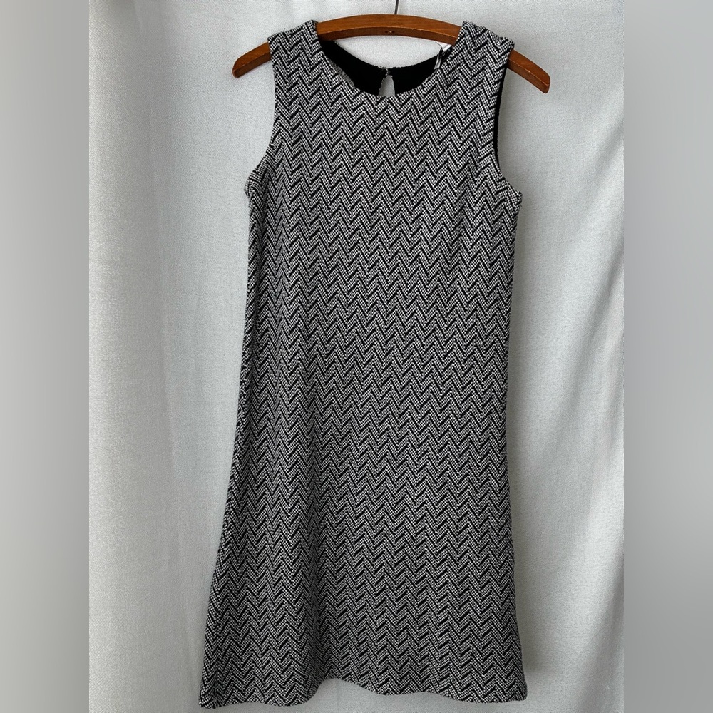 Amour Vert sz S Tweed Sleeveless Mod shift dress Eco Office Staple Capsule